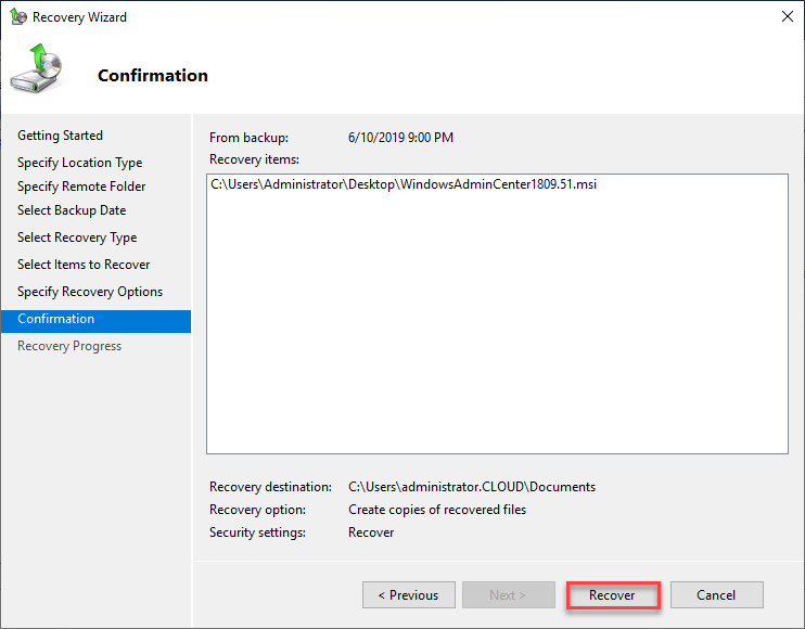 Restoring Files From A Windows Server Backup 9106