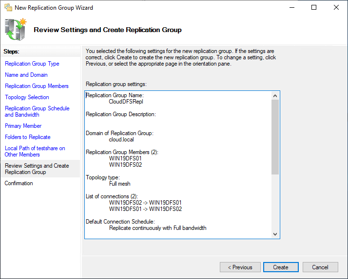 Настройка dfs windows server 2019