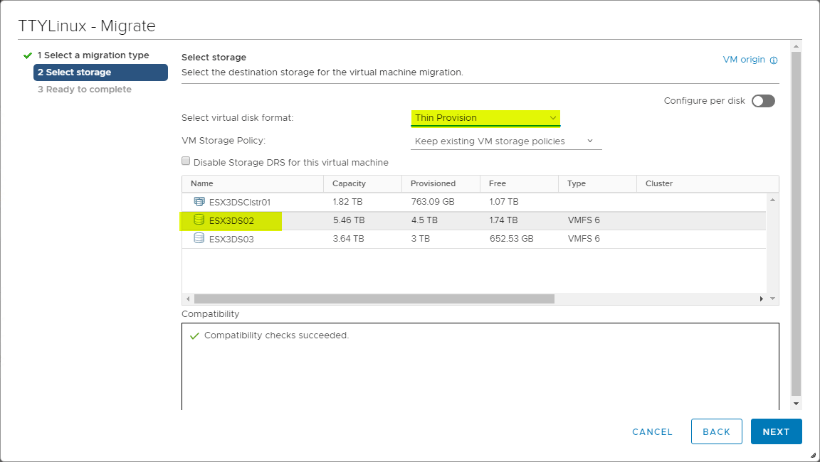 Storage vMotion