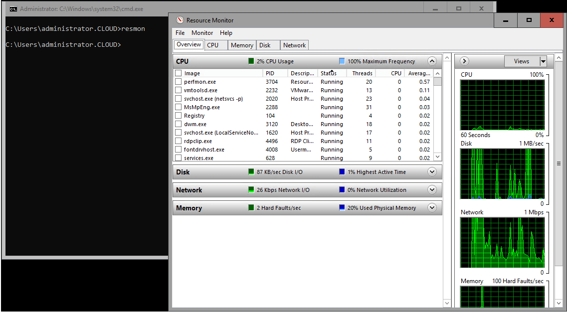 locally launch tools like Resource Monitor