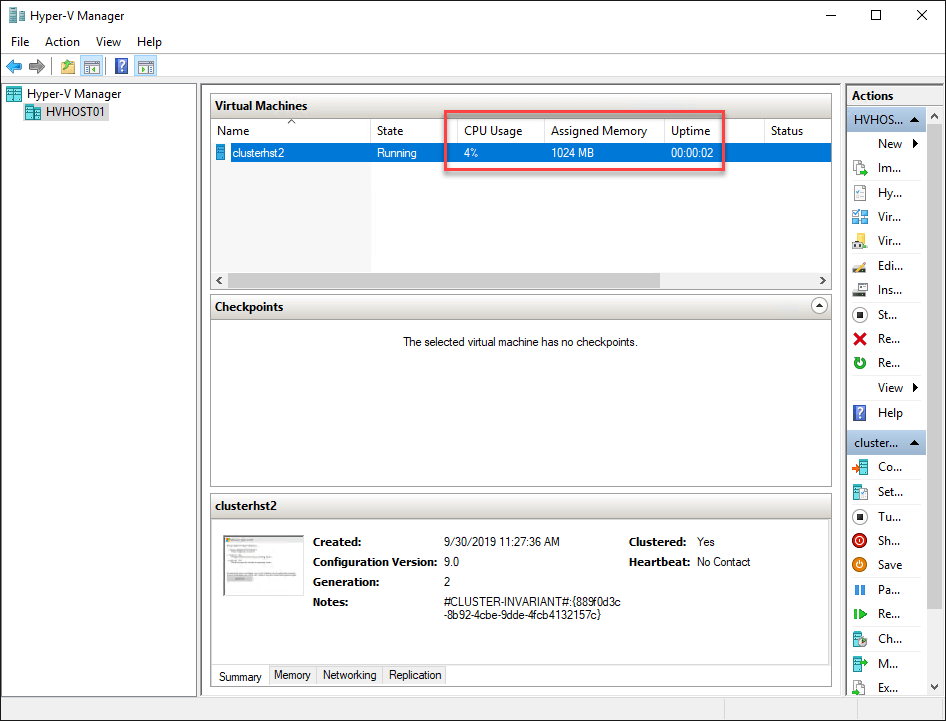 CPU and memory usage of a guest VM