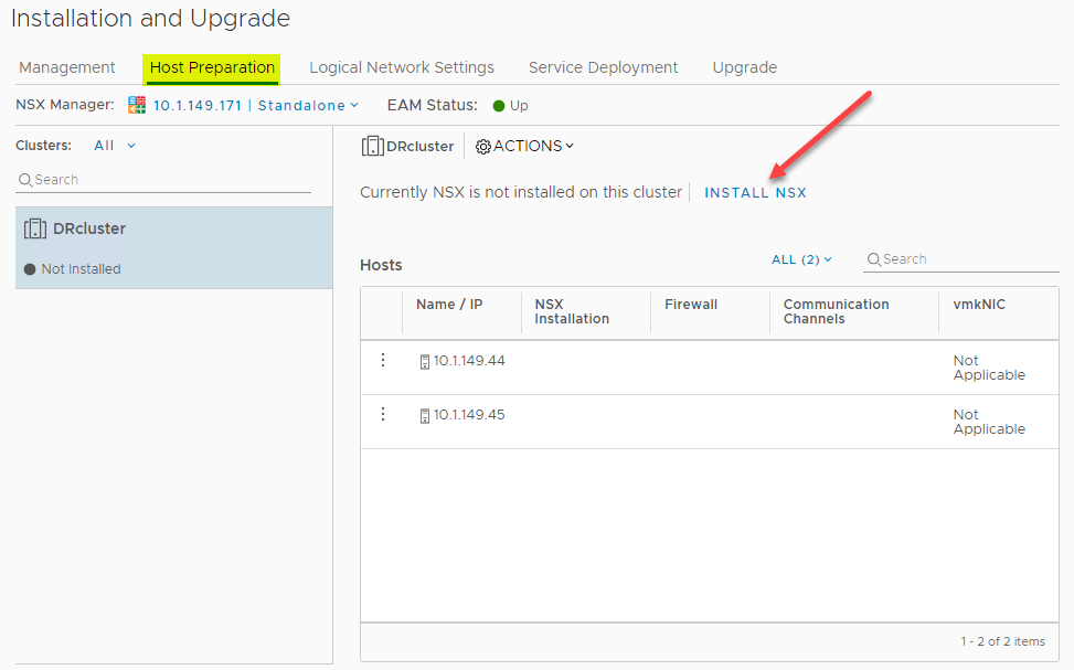 Deploying VMware NSX