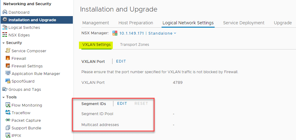 Deploying VMware NSX