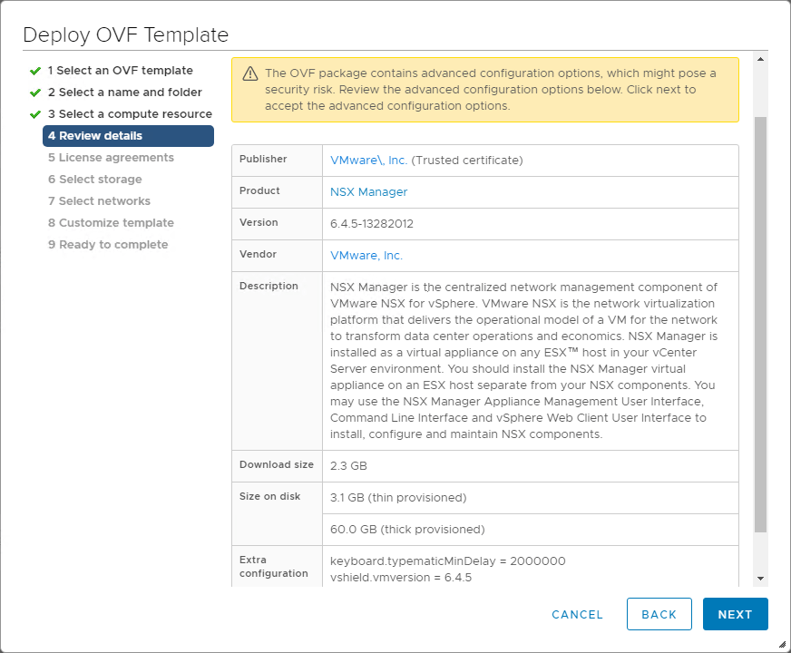 Deploying VMware NSX