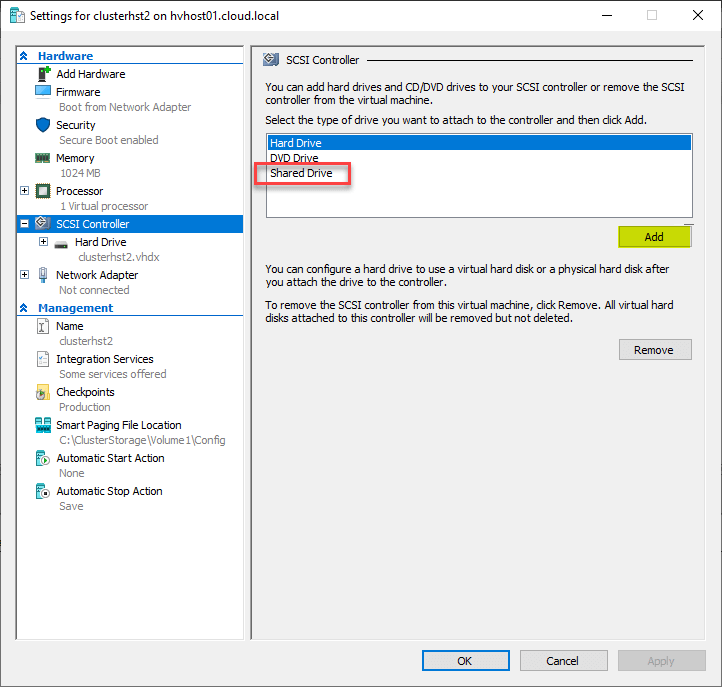 Create Guest Clusters with Hyper-V