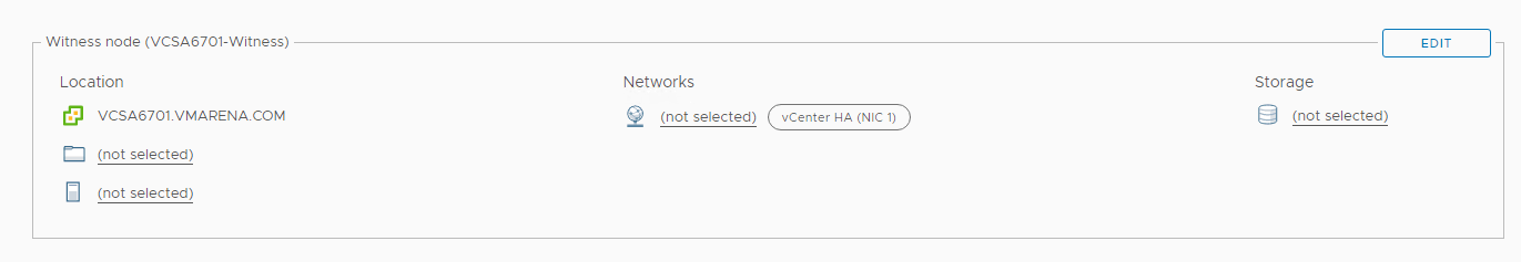 vCenter 6.7 High Availability Configuration