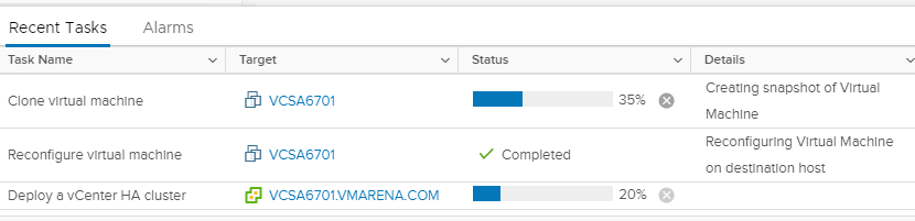 vCenter 6.7 High Availability Configuration