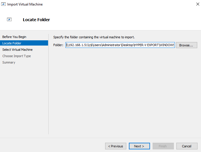 How to export and import VMs from Hyper-V