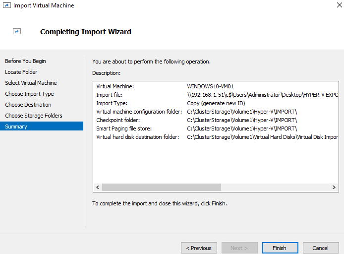 How to export and import VMs from Hyper-V