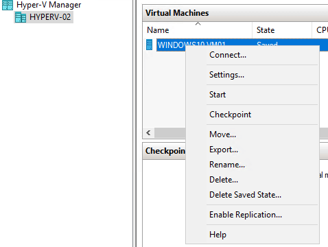 How to export and import VMs from Hyper-V