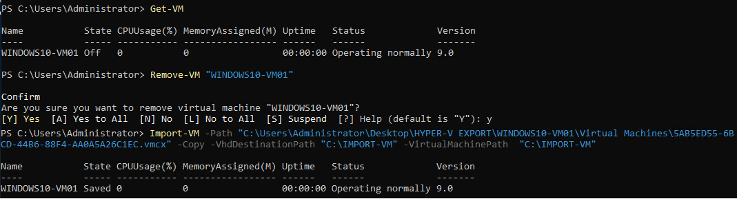How to export and import VMs from Hyper-V