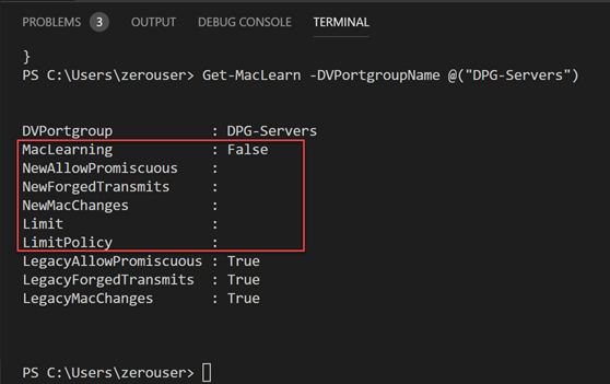 Checking the state of MAC Learning on a vSphere 6.7 vDS switch