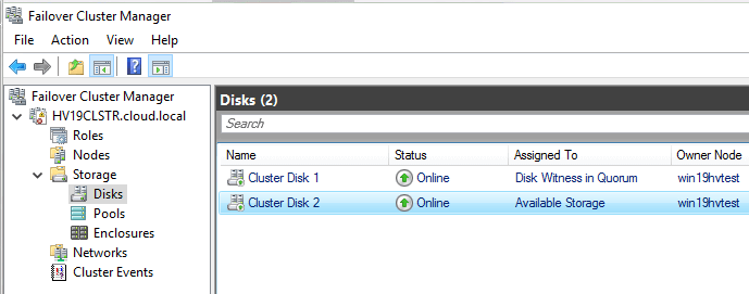 Configuring Hyper-V Shared Storage