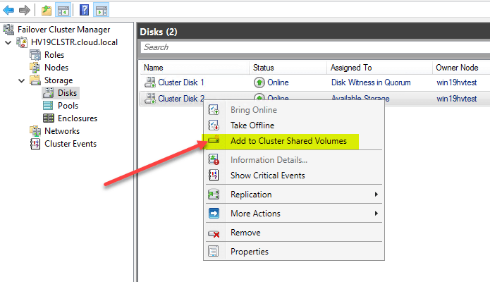 Configuring Hyper-V Shared Storage