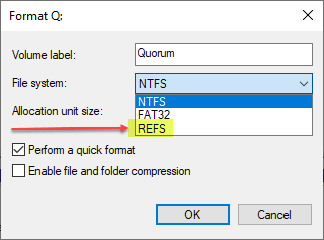 Configuring Storage Spaces Direct and ReFS