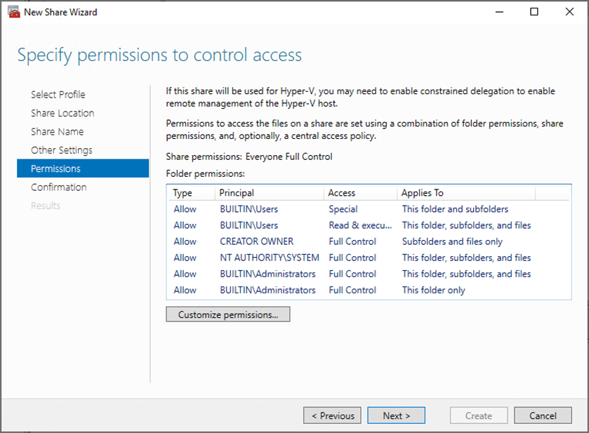 Configuring permissions to control access