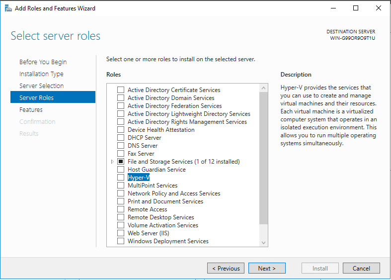 Hyper-V Versions Comparison