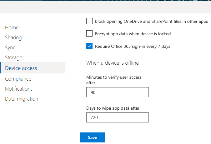 OneDrive Admin Center