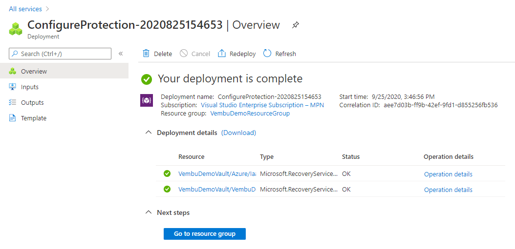 Configuring Azure VM Backup