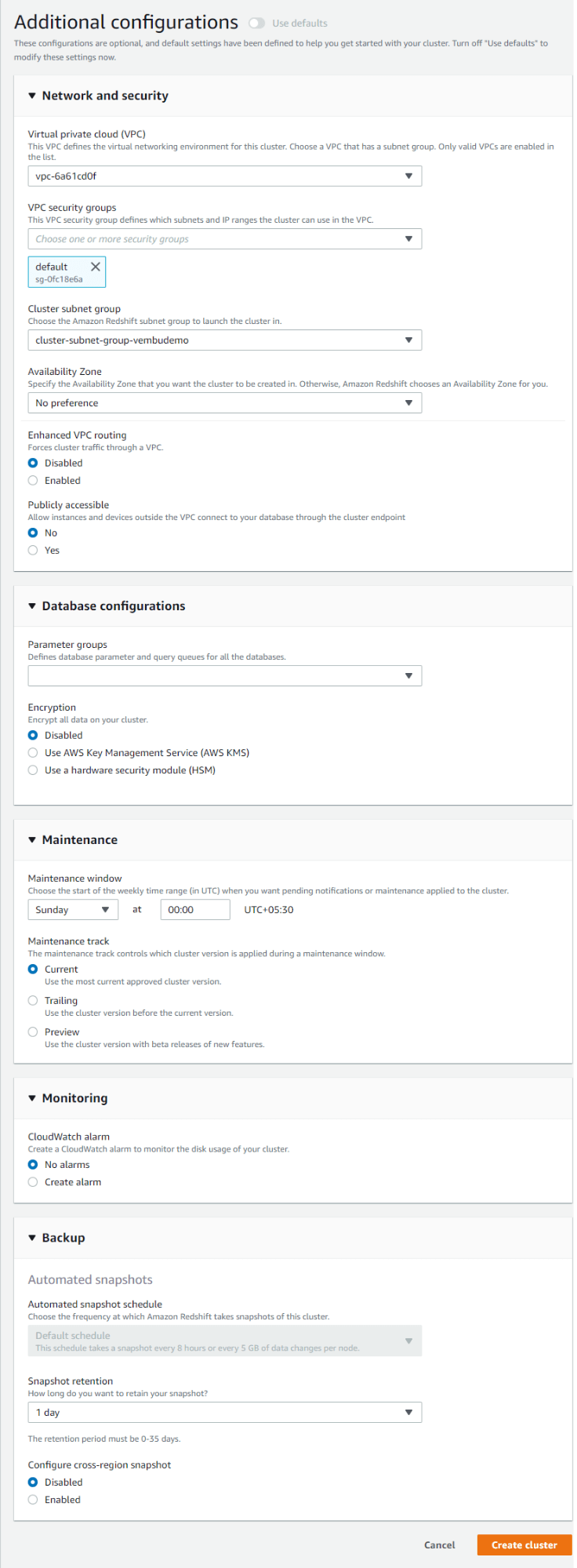 AWS Redshift