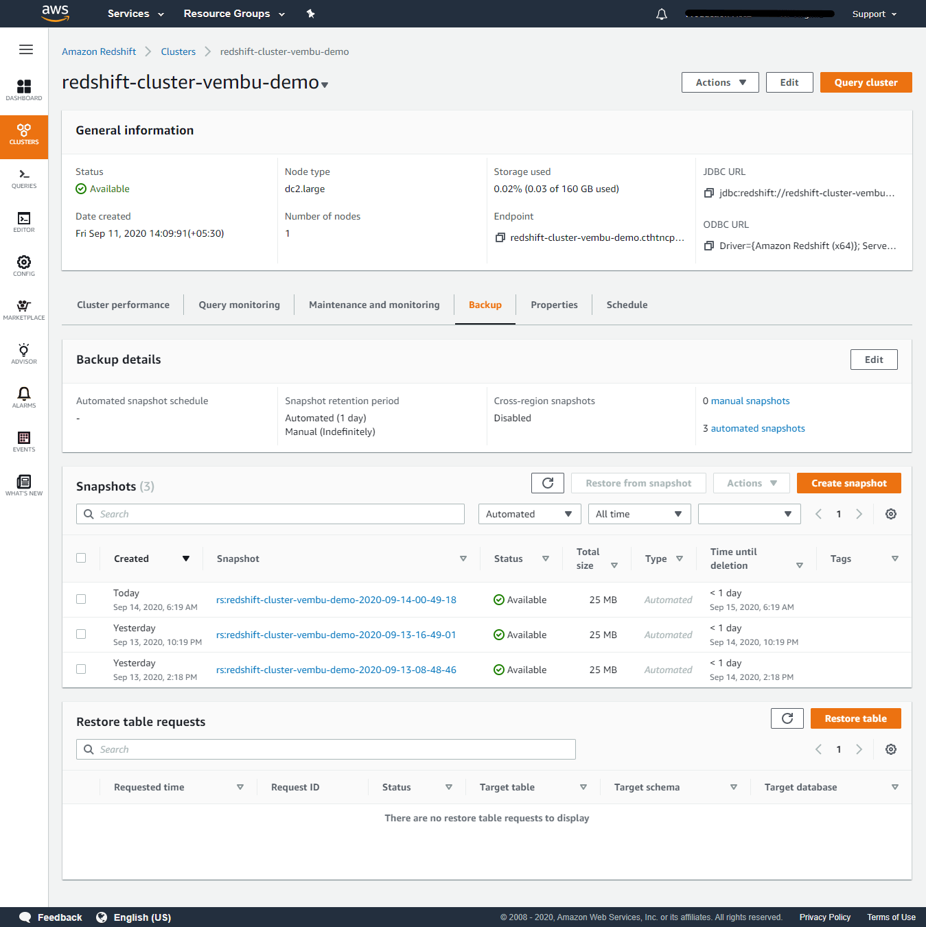 AWS Redshift