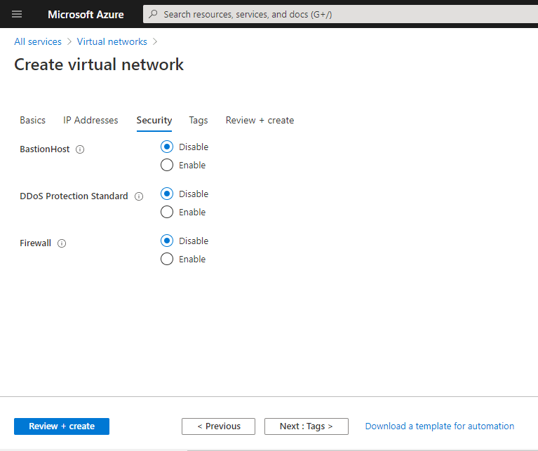 Create and use Azure Virtual Network