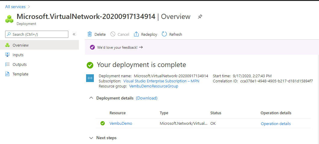 Create and use Azure Virtual Network