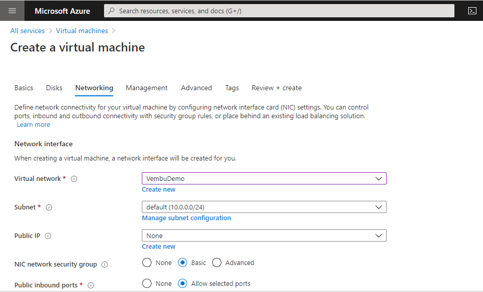 Create and use Azure Virtual Network