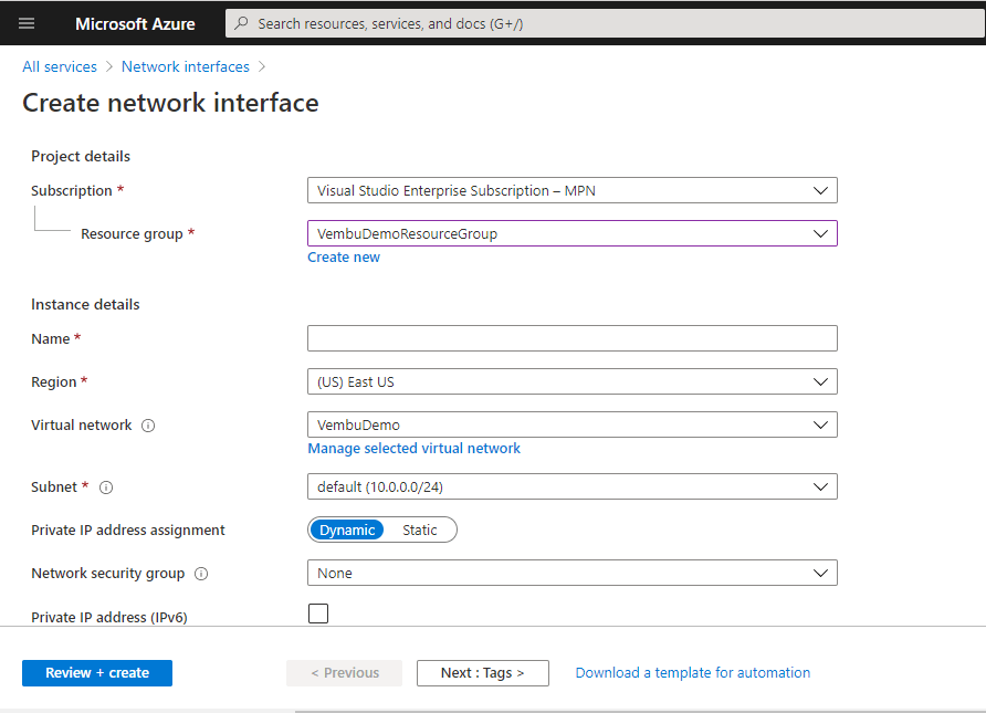 Create and use Azure Virtual Network