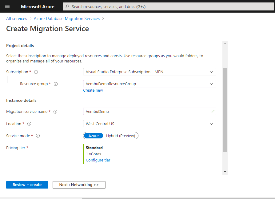 Azure Database Migration Services