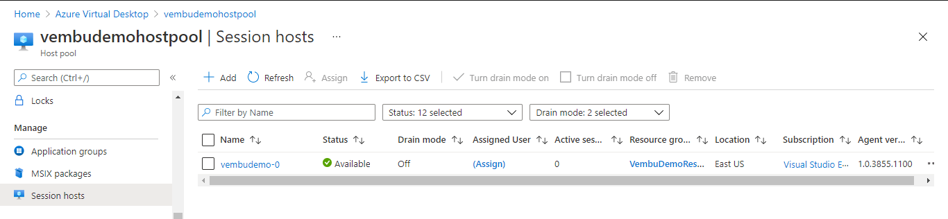 Managing session hosts