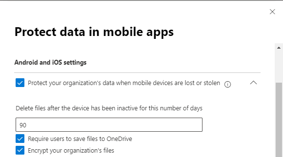 protection-policy-for-mobile-devices-in-microsoft365