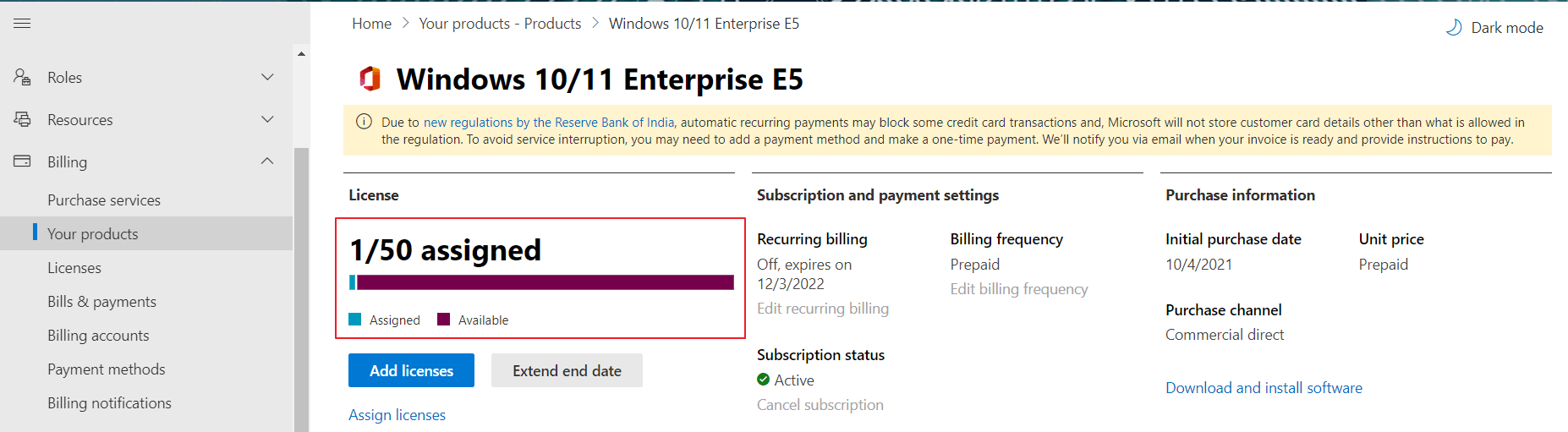 Microsoft 365 subscription