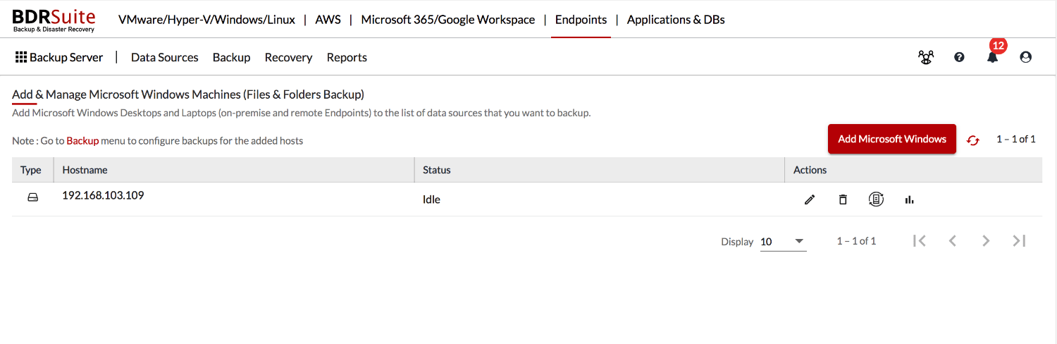 Centralized-Endpoint-Backup