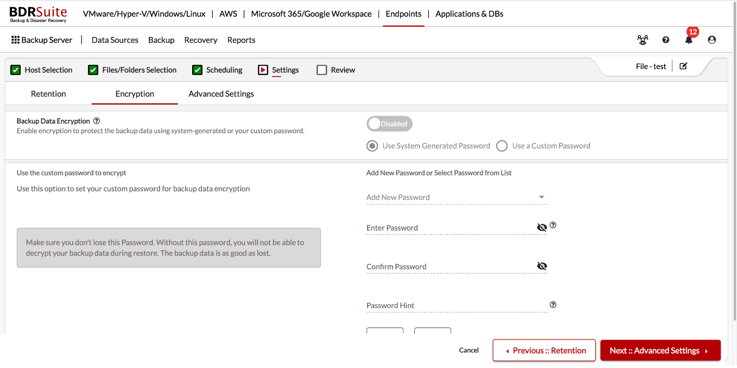 Centralized-Endpoint-Backup