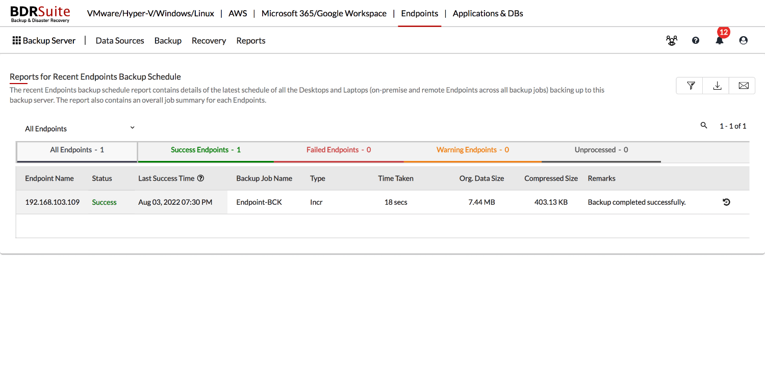 Centralized-Endpoint-Backup