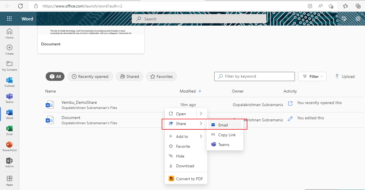 Office 365 for Co-authoring and Collaboration