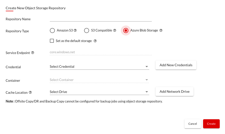 Backup Data on Azure Blob