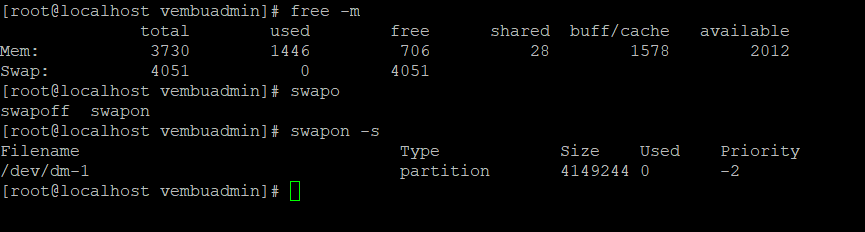 swap memory in Centos