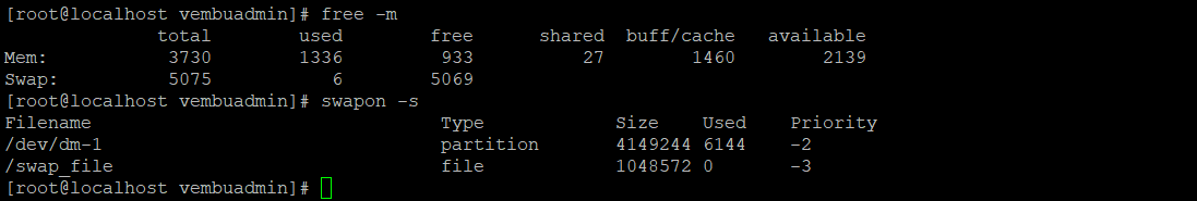 swap memory in Centos