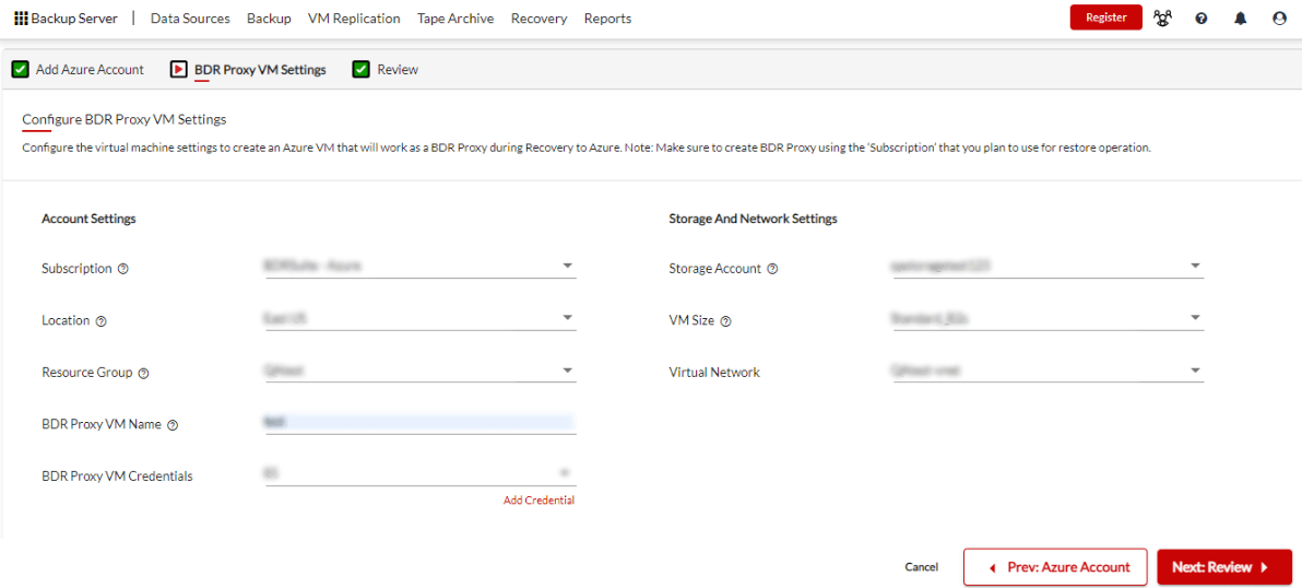 VMware & Hyper-V VMs to Azure using BDRSuite