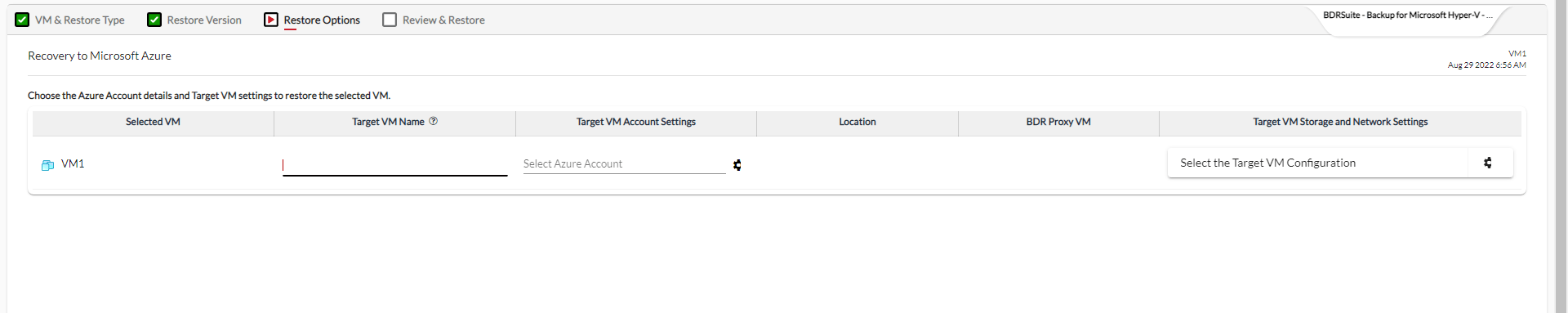 VMware & Hyper-V VMs to Azure using BDRSuite