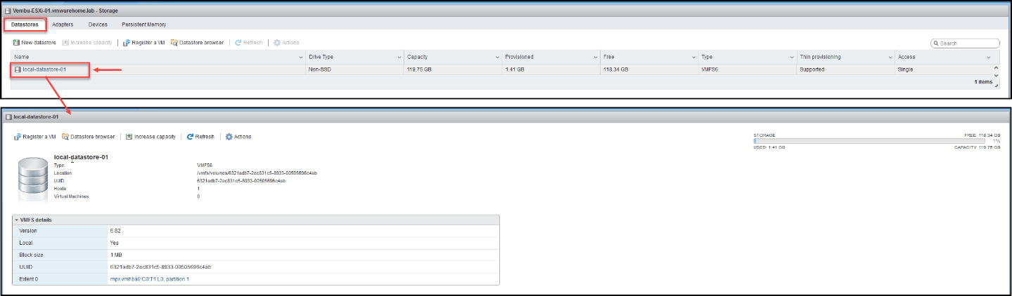 vSphere Datastores