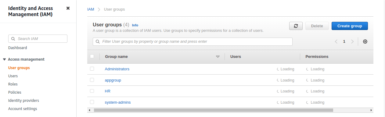 Creating and managing IAM groups