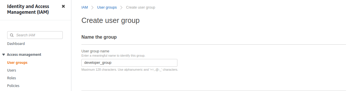 Creating and managing IAM groups