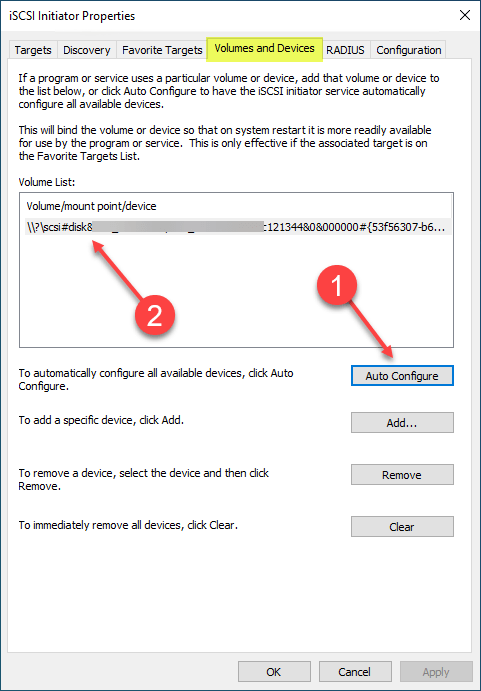 Automatically configuring the storage device