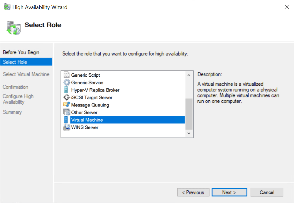 Hyper-V High Availability