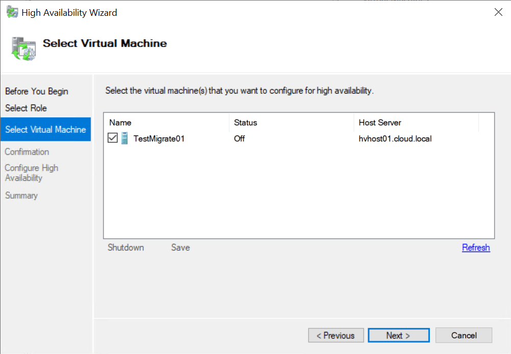 Hyper-V High Availability