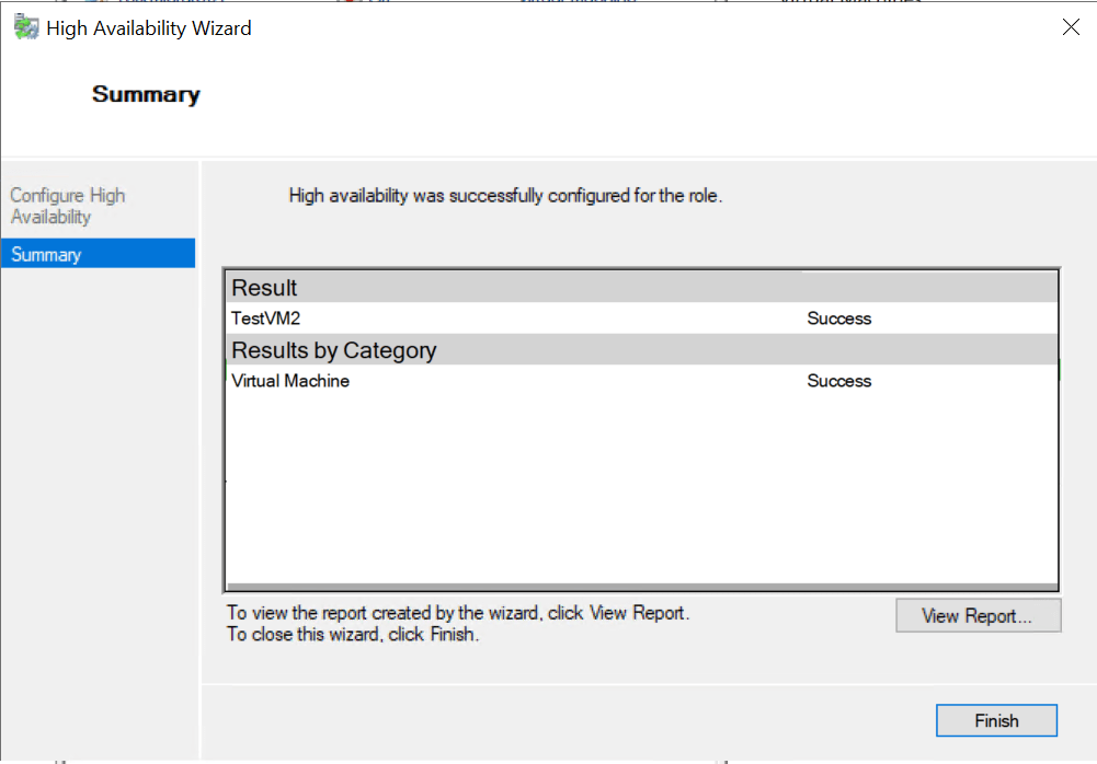 Hyper-V High Availability