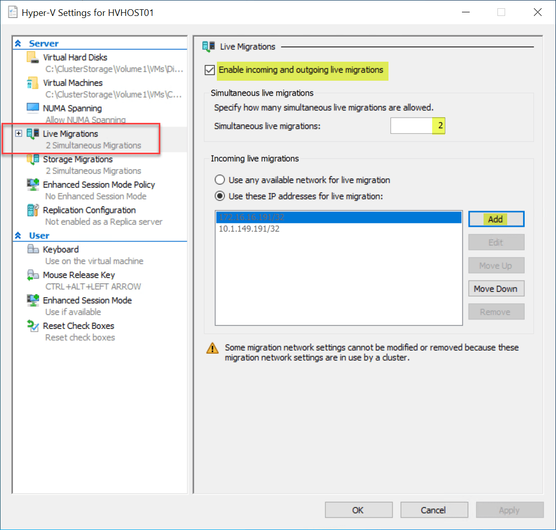 Hyper-V Live Migration